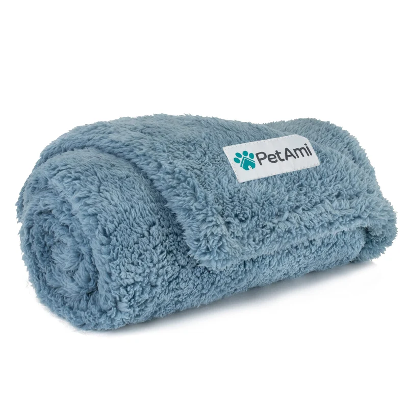 PetAmi Couverture Chien Imperméable Douce 24x32 – Bleu Poussiéreux