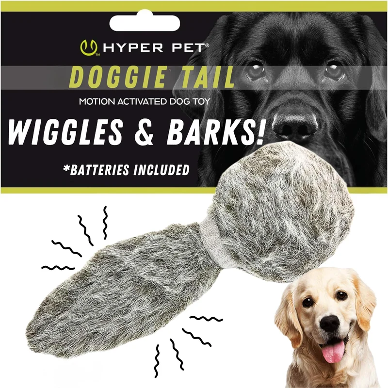 Hyper Pet Doggie Tail – Jouet Plush Interactif qui Bouge, Vibre et Aboie
