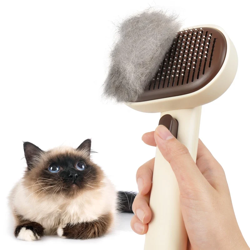Brosse Aumuca pour Chats et Chiens – Épilation des Poils et Massage du Pelage, Marron