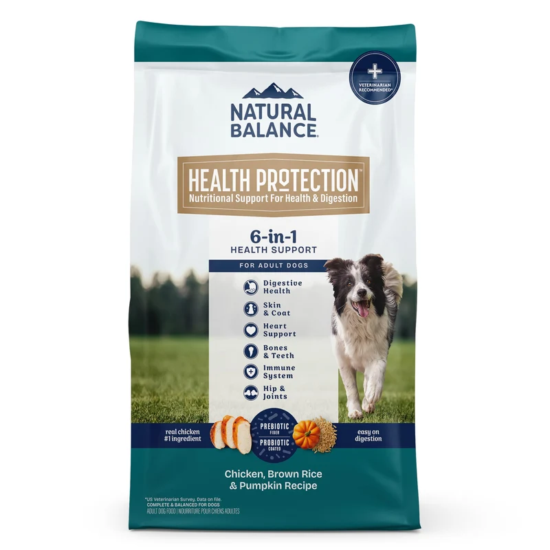 Natural Balance Health Protection – Nourriture sèche chien (poulet, riz brun et citrouille) – 4 lb (1,8 kg)