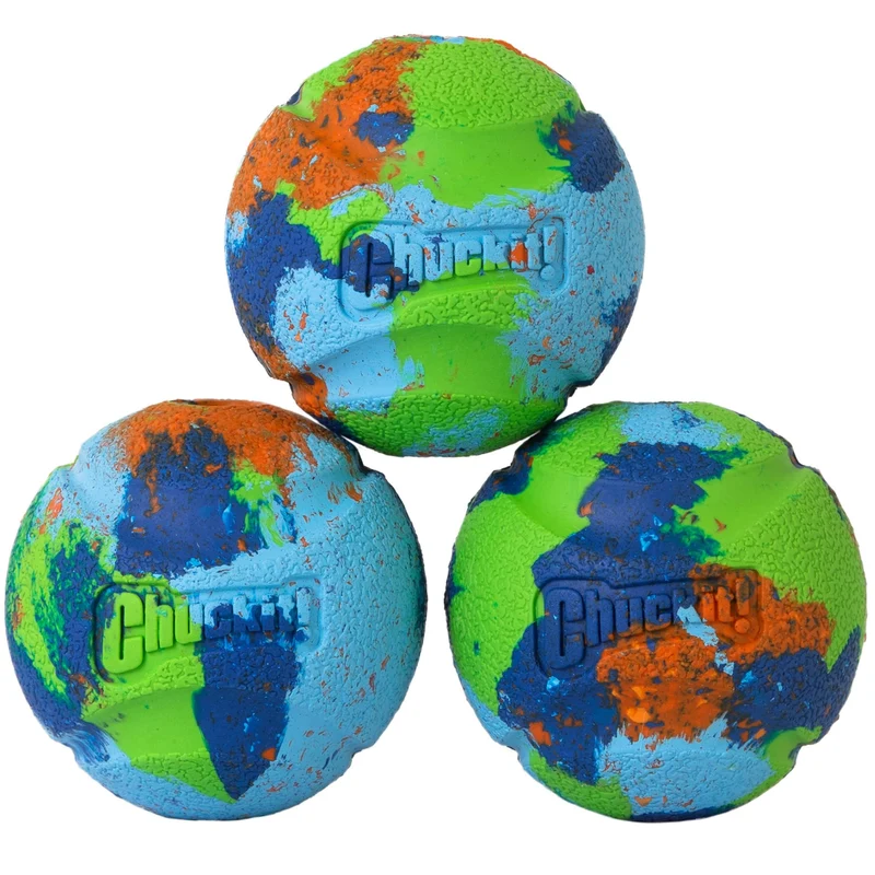 Chuckit! Édition limitée EcoFetch – Balle moyenne pour chien (diamètre 2,5 pouces), lot de 3, pour chiens 9–27 kg