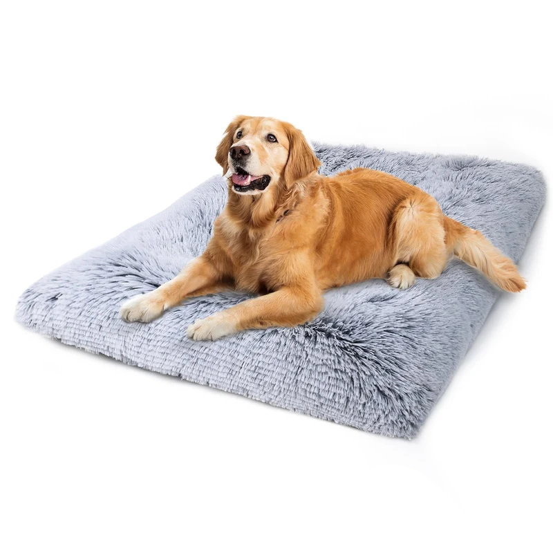 Vonabem Grand Panier-Lit Chien 36 Pouces – Couchage Lavable Gris, Plush et Antidérapant