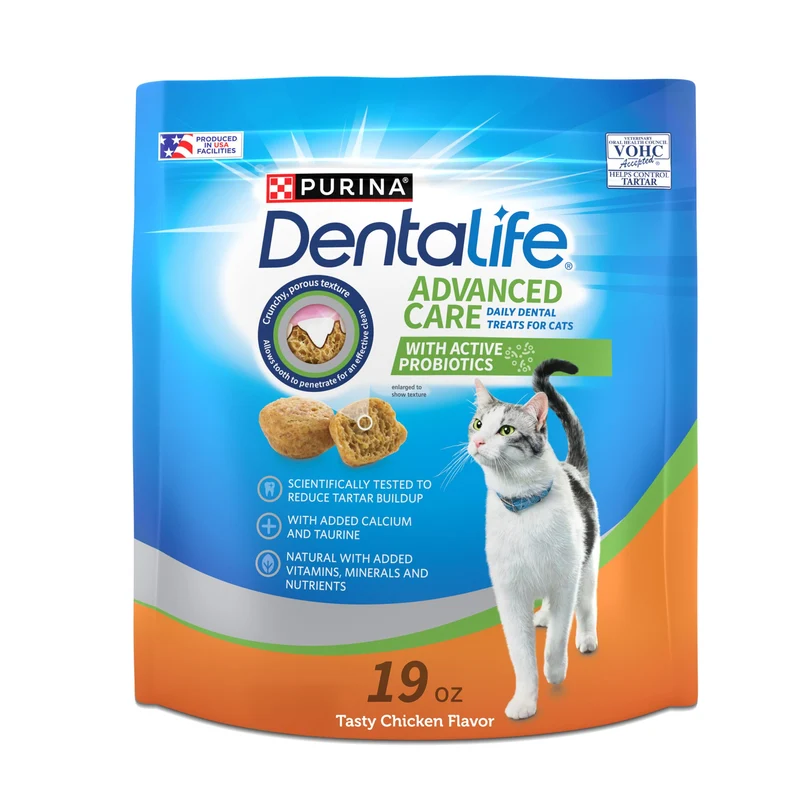 Purina DentaLife Friandises Dentaires pour Chats — Saveur Poulet, 19 oz — Fabriqué aux États-Unis
