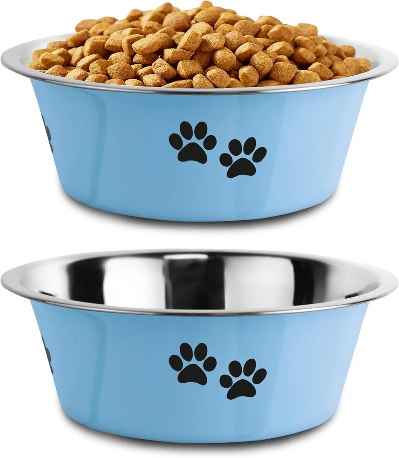 SOUXU - Bol en inox pour chien bleu, anti-glisse, 53oz (6,6 tasses)