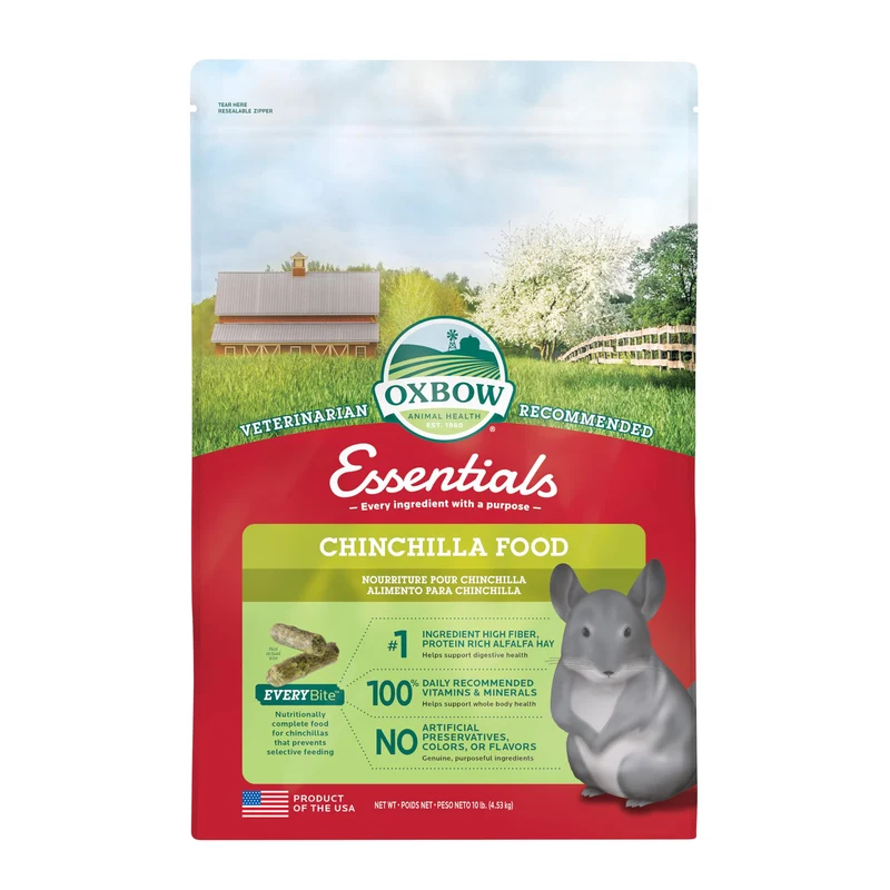 Oxbow Essentials Chinchilla – Foin d'alfalfa riche en fibres, vitamines et minéraux – 10 lb