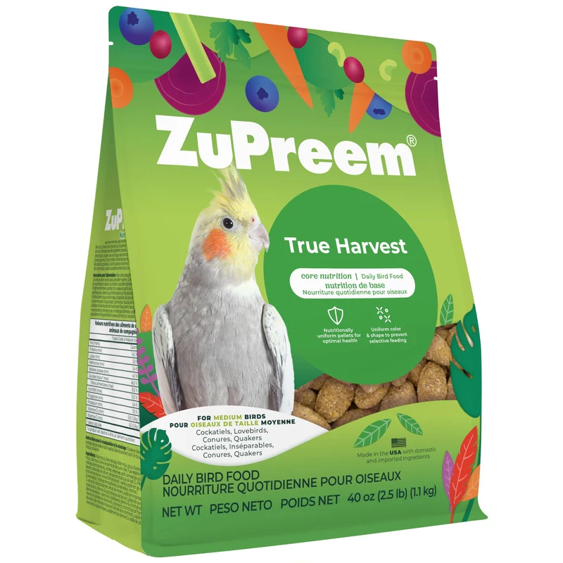 ZuPreem Naturel pour Oiseaux Moyens – Pellets Quotidiens pour calopsitte, inséparable, perroquet Quaker, loriquet arc‑en‑ciel et conure moyenne (2,5 lb)