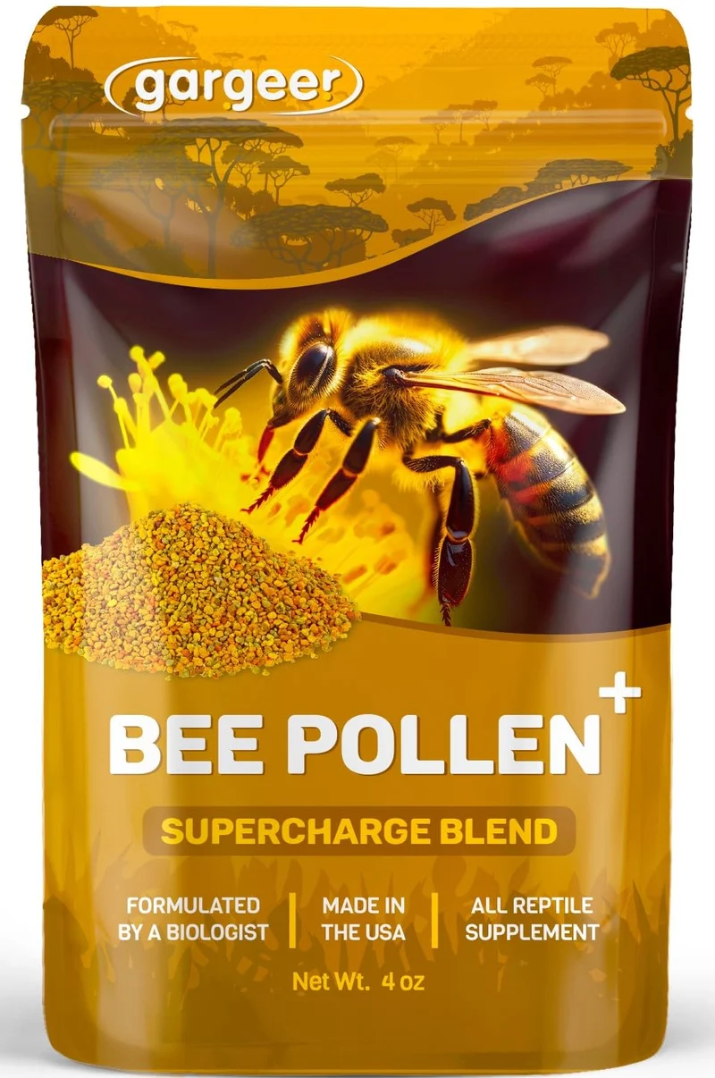 Gargeer Pollen d'Abeille 4oz – Supplément Ultra-Fin pour Reptiles, Fruits Organiques et Vitamines