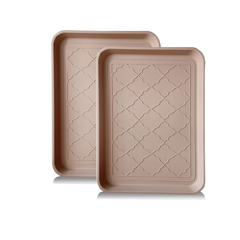 PetLike Bac d’entrée étanche – Plateau polyvalent pour chaussures et animaux (lot de 2) 16,7 × 12,8 pouces