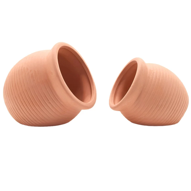 M2cbridge pot en céramique — cachette naturelle pour aquarium, habitat pour cichlidés et crevettes (rouges, 2 pièces)