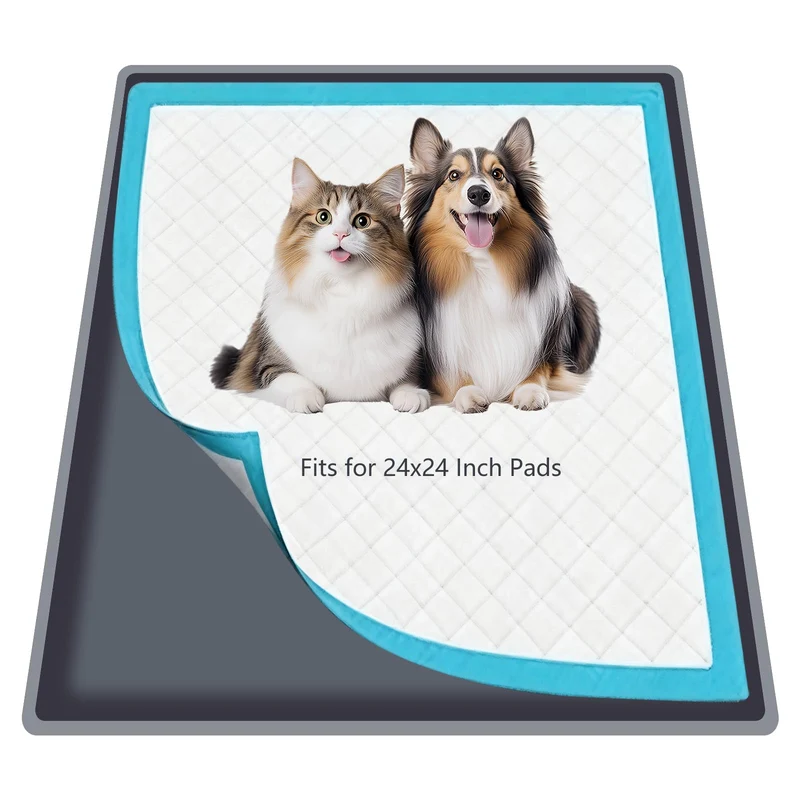 ondware Support-tapis en silicone pour chiens 24x24 pouces – Anti-fuite, Anti-dérapant et Portable