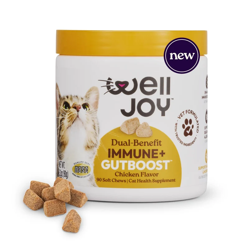 WellJoy Immune+ GutBoost Chat – Soutien Immunitaire et Digestif, Saveur Poulet, 90 Friandises