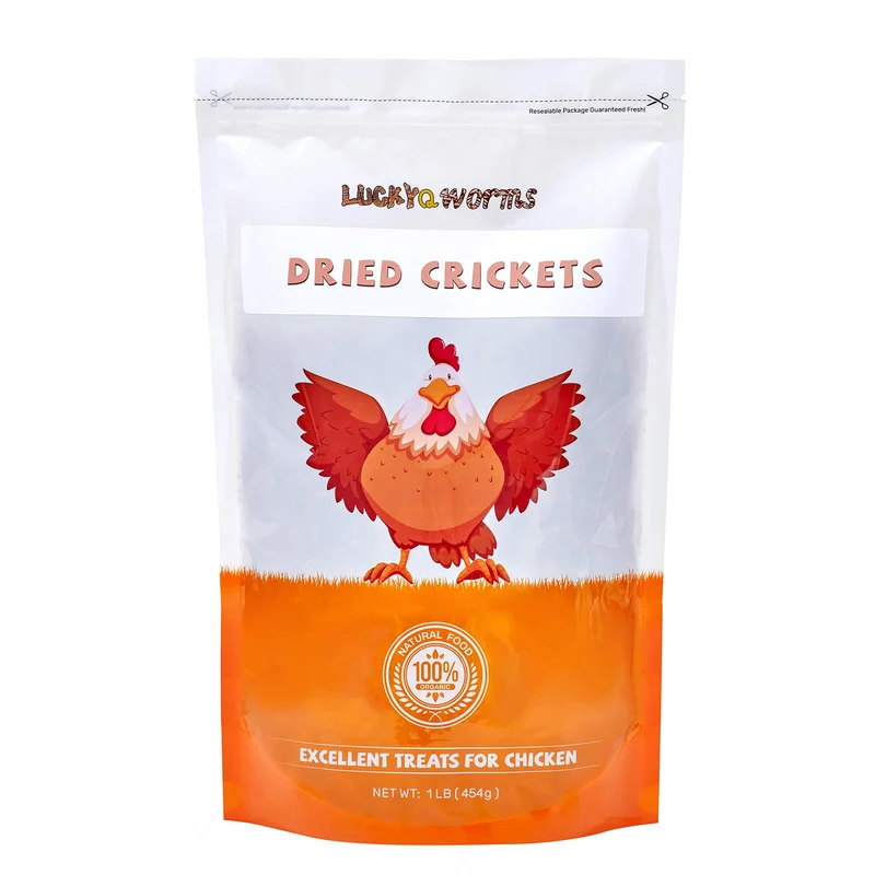 LuckyQworms Grillons Séchés – 1 Livre, Protéine Naturelle pour Poulets, Oiseaux et Reptiles