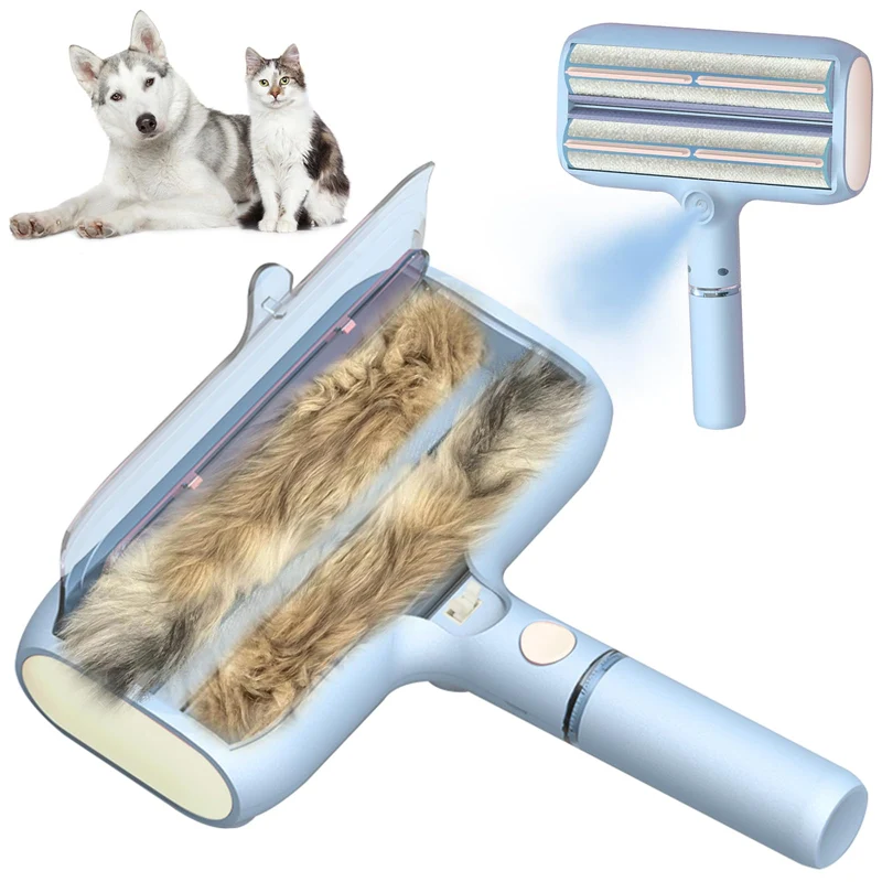FortuneALL Outil Élimination des Poils d'Animaux – Rouleau Double Réutilisable avec Spray