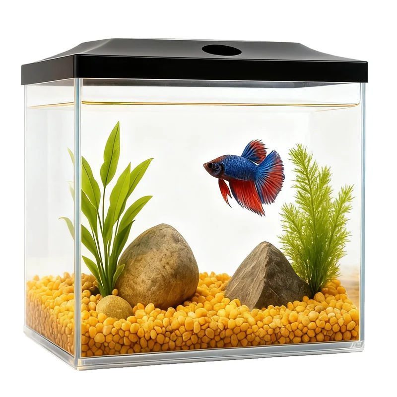 SW PRODUCTS Cube 3 litres – Bac à poissons incassable avec éclairage DEL intégré, affichage, isolation et éducation