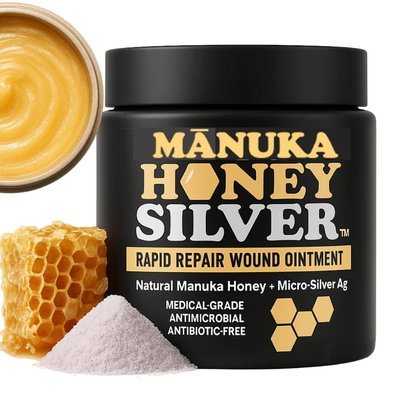 Nature's Diet Pommade Bien-Être Manuka Silver pour Soin Rapide des Plaies chez Chiens, Chats et Chevaux – 2 Onces