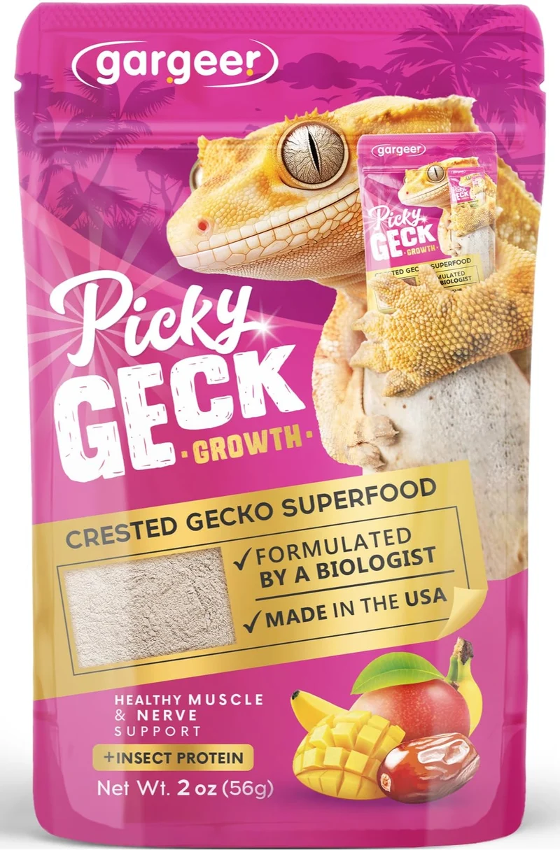 Gargeer Picky Geck Growth – Alimentation Premiume pour Geckos Crestés, Protéines Élevées