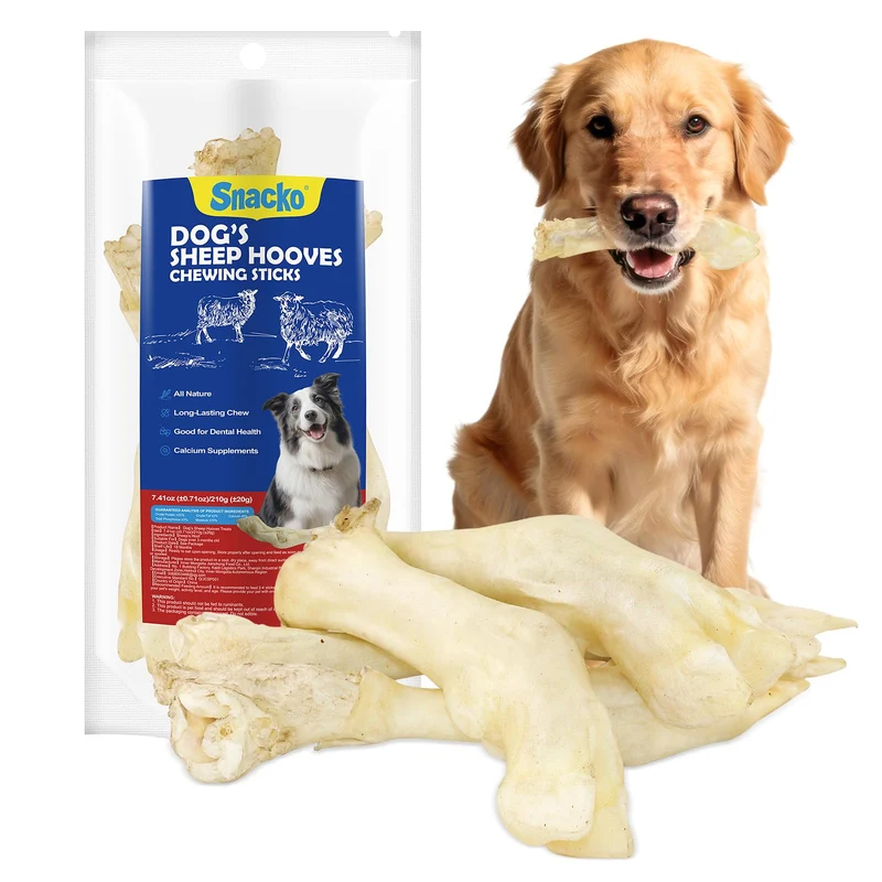 Snacko Sabots d’agneau – Friandises déshydratées pour chien, 7,4 oz, ingrédient unique, faible en gras