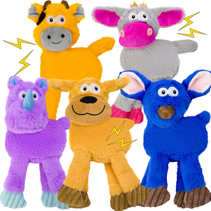VWPTCHI Lot de 5 Jouets Siffleurs Sans Rembourrage pour Chiens – Intérieur et Extérieur