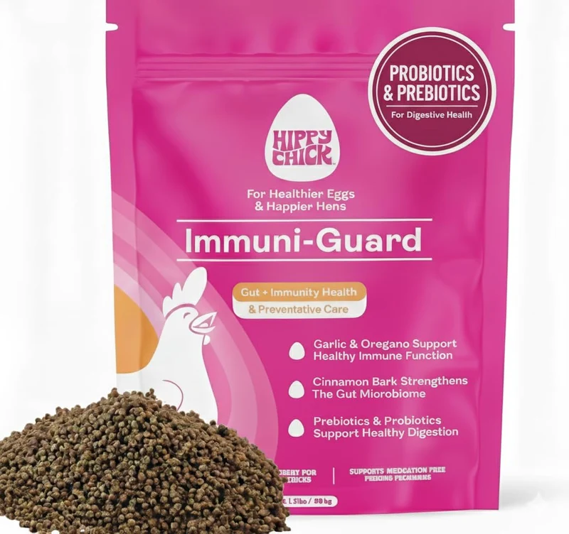 Hippy Chick Immuni-Guard – Probiotiques et Vitamines pour Poulets | Immunité & Digestion