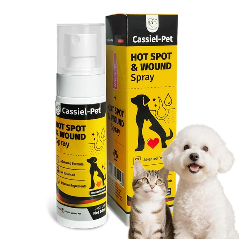 Traitement en spray Cassiel pet pour zones irritées et plaies – pour chiens et chats | 2,02 oz