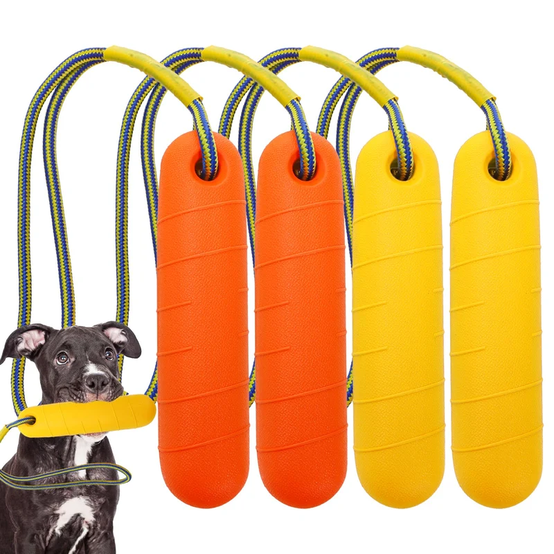 DEAYOU – Lot de 4 Jouets Flottants pour Chien | Jouets Piscine avec Corde et Récupération