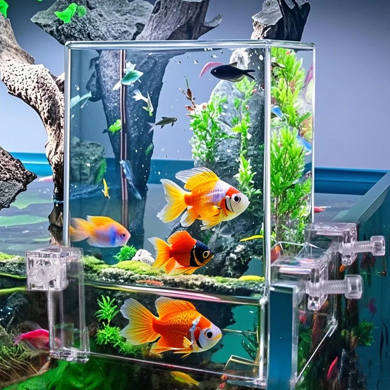 Okllen Aquarium Suspendu à Pression Négative – Remplissage Auto et Vue 360°