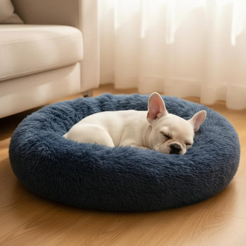 SUVAMJAM Comfort Donut – Lit douillet pour chiens et chats, 3 tailles, lavable en machine, gris 24''x24''x8''