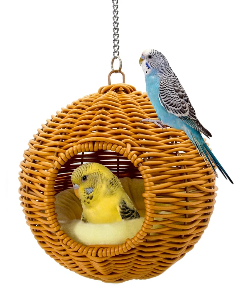 Jevnd Nid-Hamac en Fer Inox Renforcé – Abri Lavable pour Lovebird, Canari et Perruche Ondulée