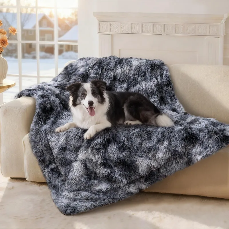 Luciphia Grande Couverture Imperméable pour Animaux 50×60 — Doux Sherpa et Fausse Fourrure, Design Réversible