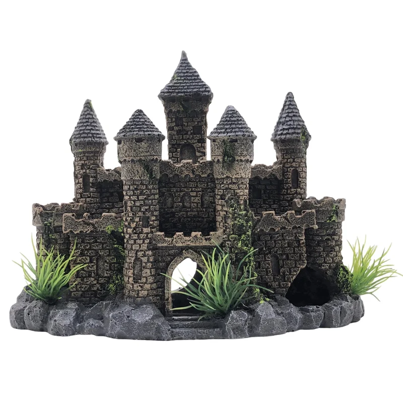 M2cbridge Château Épave pour Aquarium – Décor Paysage Sous-Marin Durable et Non Toxique