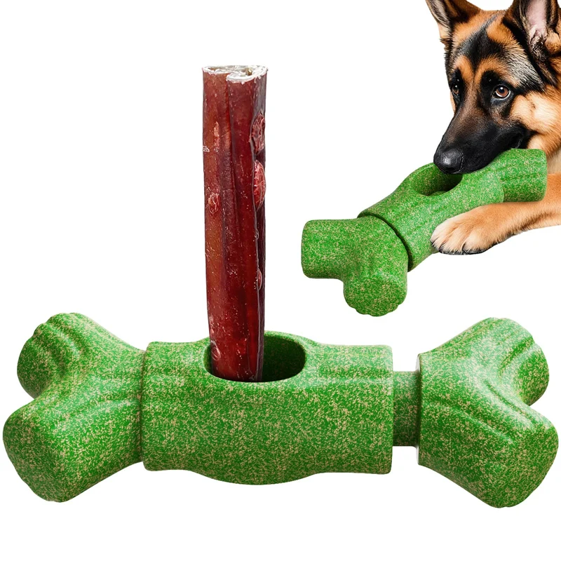 KADTC 2 en 1 — Porte-bâton taille extra-large et os à mâcher indestructible pour gros chiens mâcheurs puissants