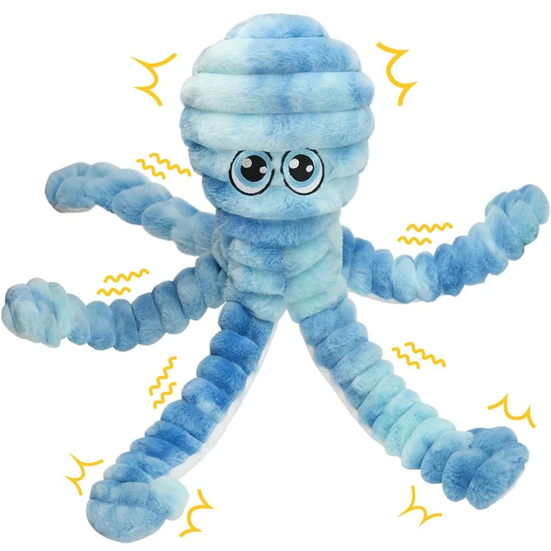 Prime Pets – Jouet Poulpe Géant en Peluche 27 pouces pour Grands Chiens – Sifflet et Crissement
