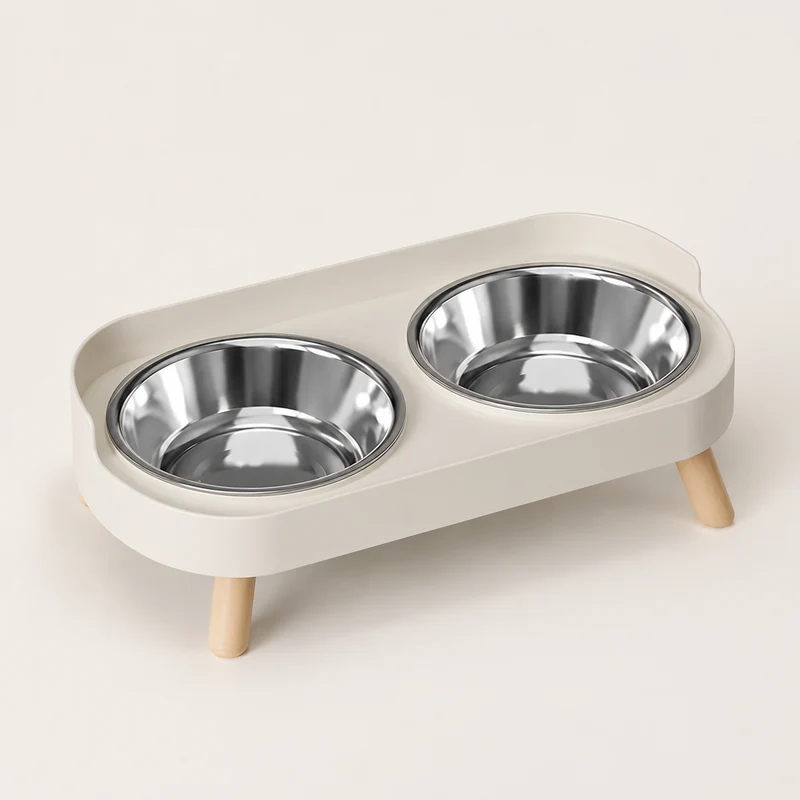 Double Gamelle Inox Surélevée