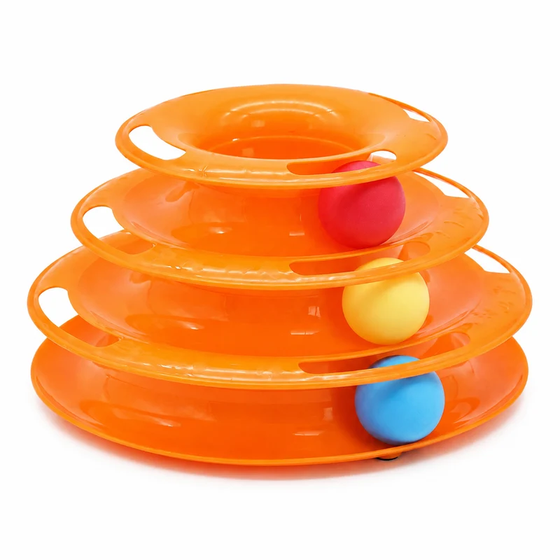 Tour Interactive avec boules tournantes pour chaton