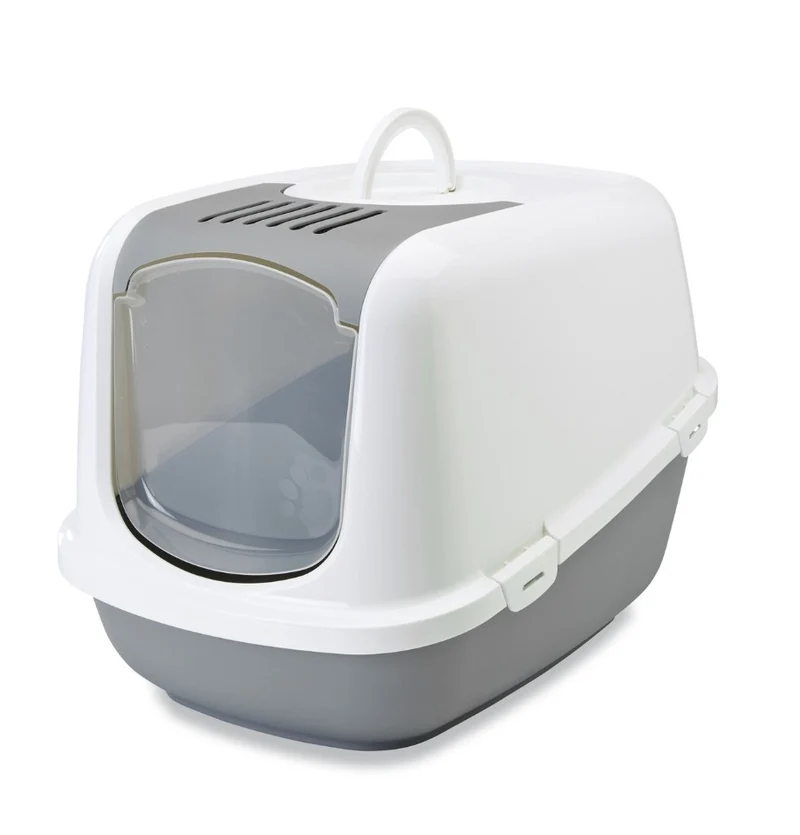 Savic Cat Toilet Nestor Jumbo - Bac à litière pour chat - 66.5x48.5x46.5 cm Gris Vert
