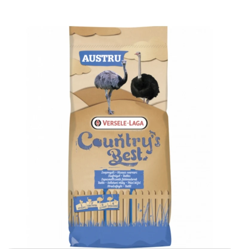 Country's Best AUSTRU 1 & 2 Pellet 20kg - Granulé de Croissance (3mm) Pour Ratites Les 6 Premiers Mois
