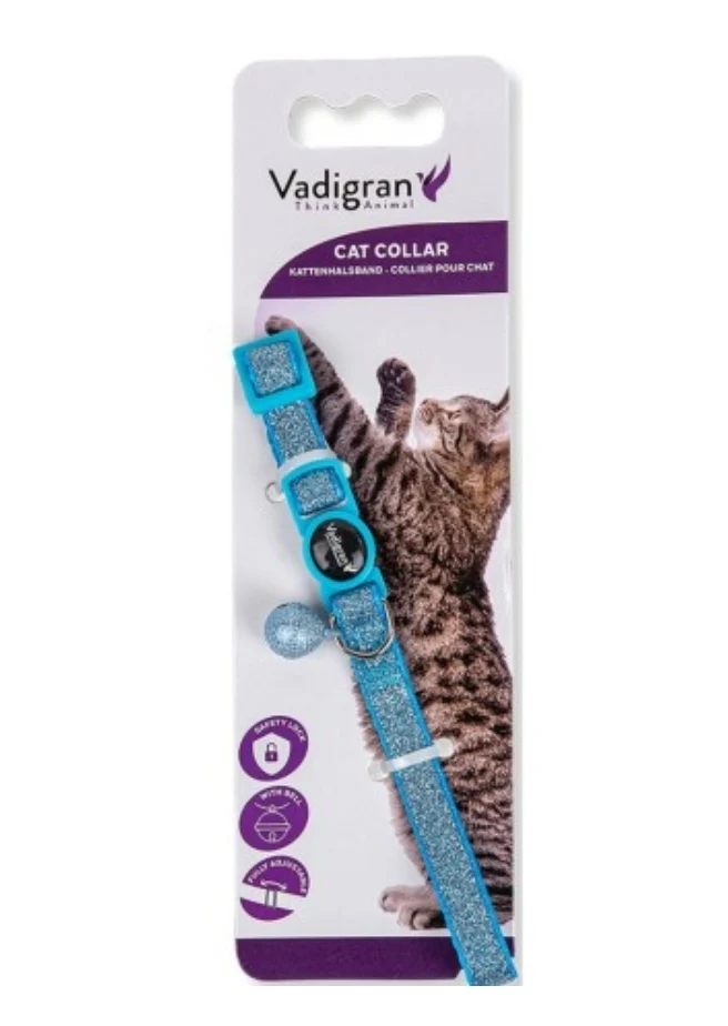 Chaîne chat Glitter Turquoise 20-30cmx10mm - Vadigran