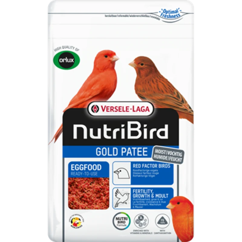 Pâté Nutribird Gold pour oiseaux à facteur rouge 1 kg (avec fermeture éclair)
