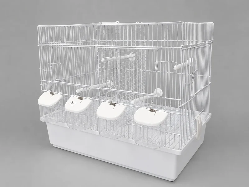 Cage d'élevage blanche empilable en grillage de 45 cm (avec grille de fond)
