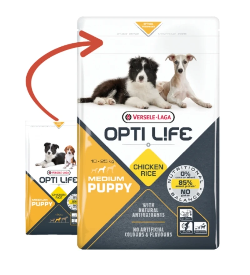 Chiot Moyen - Races Moyennes - Poulet 12,5 Kg - Opti Life