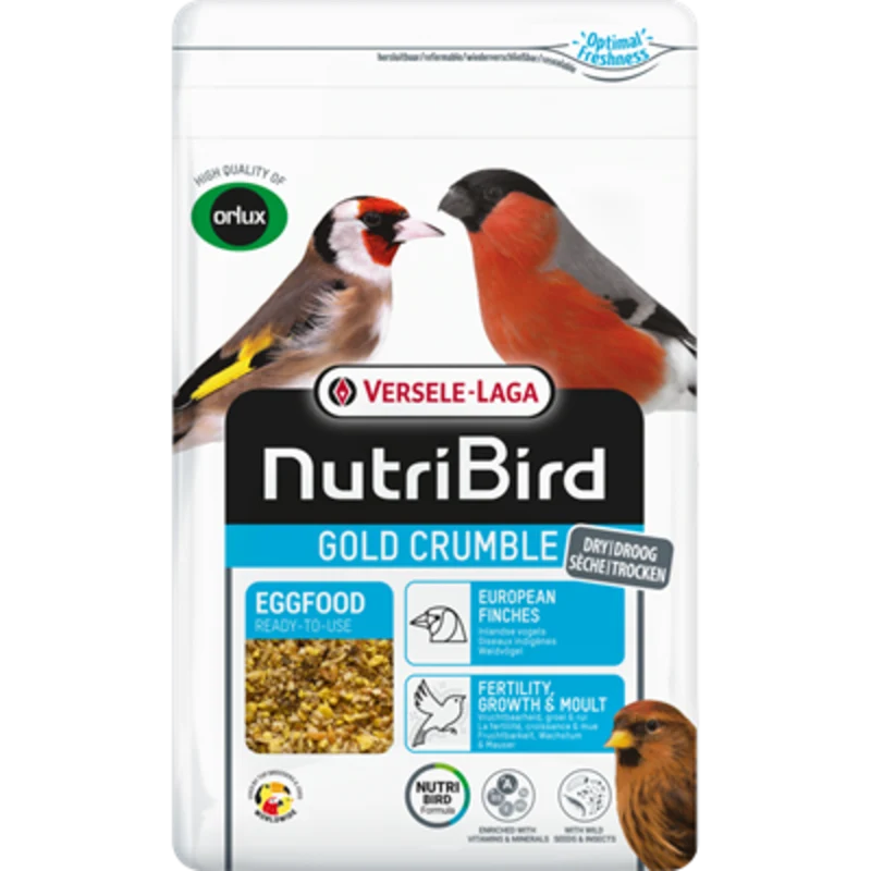 Nutribird Gold Crumble Oiseaux domestiques 800 grammes (Nourriture sèche aux œufs Orlux)