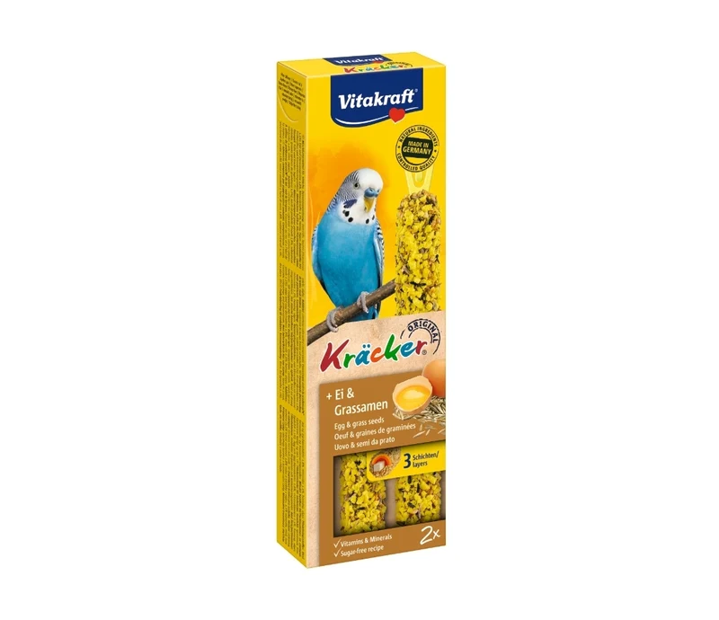 Vitakraft Kräcker œuf de perruche et graines d'herbe, 2 pièces