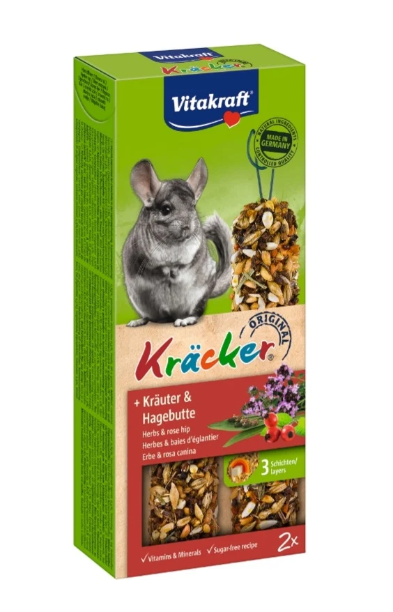 Chinchilla Vitakraft Kräcker aux herbes et à la rose musquée