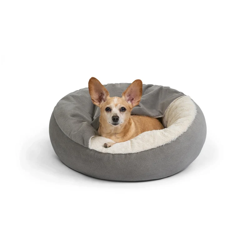 Best Friends by Sheri Cozy Cuddler Ilan – Lit douillet avec couverture attachée, Gris, 24x24 pouces