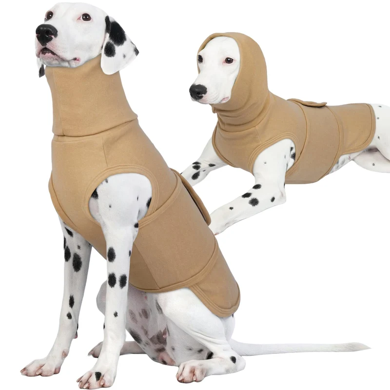 ROZKITCH Chemise Calmante pour Chiens – Gilet Apaisant 4XL pour Chiens Géants, Voyage et Feux d'Artifice, Couleur kaki