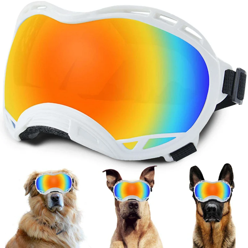 NICERINC PET Lunettes pour chien – Anti UV, Lanière réglable, Confort et Protection lors de vos aventures