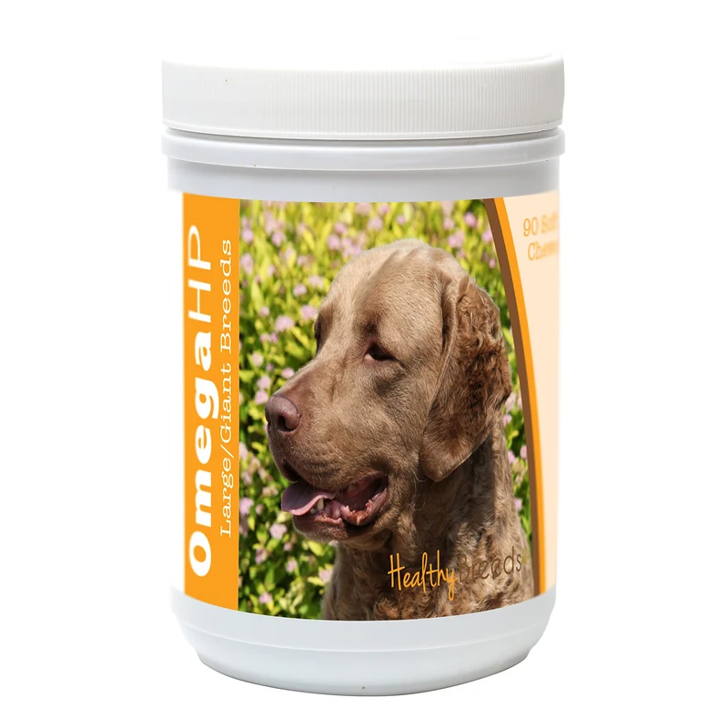 Healthy Breeds Omega HP pour Chesapeake Bay Retriever – Soin peau et pelage en bouchées molles, 90 unités