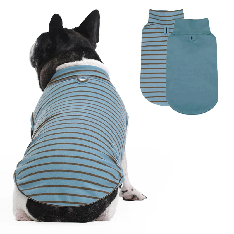 LeleTail: Lot de 2 Gilets-Chien Bleu Col Roulé Sans Manches pour Grands Chiens – Tissu Extensible Léger
