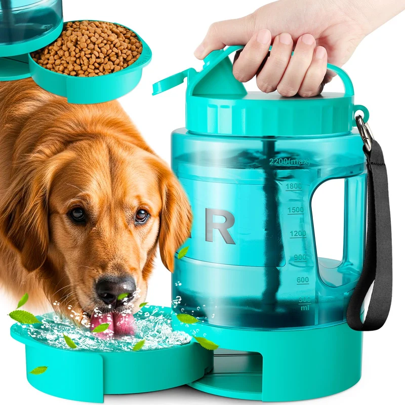 PETNF Gourde-Bol Portable pour Chien – 2,3 L (77 oz), Anti-Fuite, Voyage et Plein Air
