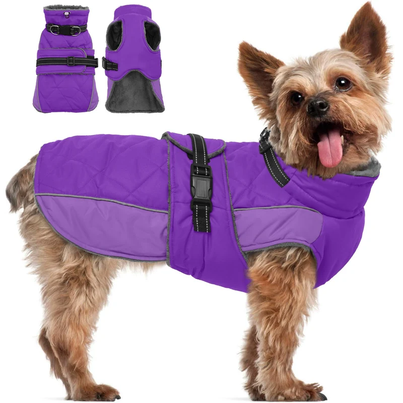 Veste Chien Chaude QBLEEV – Réfléchissante, Col Roulé et Imperméable pour Chiens de Petite à Grande Taille